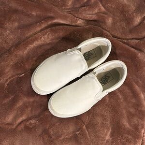 Vans Women’s Platform White Slip-On Shoes